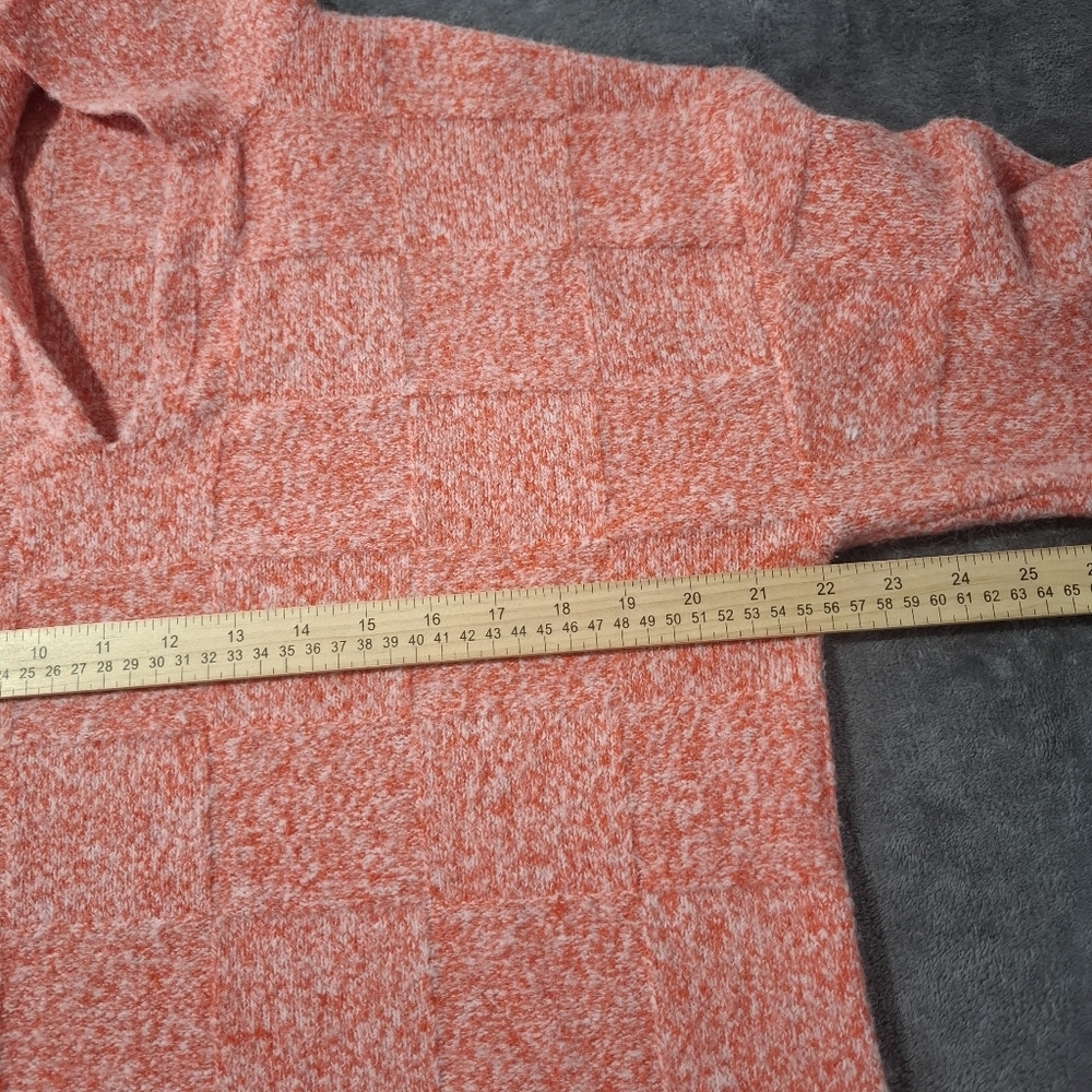 Zara Womens Pullover Outdoor Collared Knit Sweaters Sz Small Oversized Checkered - Picture 7 of 11